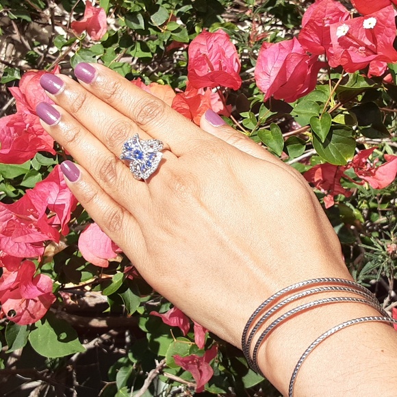 925 Tanzanite And White Topaz Ring. - Picture 3 of 6